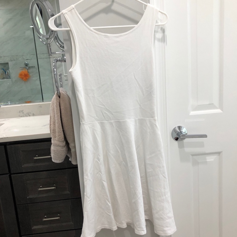white criss cross back dress